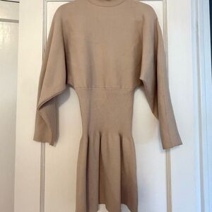 Zara Tan Long Sleeve Dress